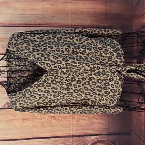 IWOLLENCE Womens Waffle Knit Blouse Tie Knot | Size S